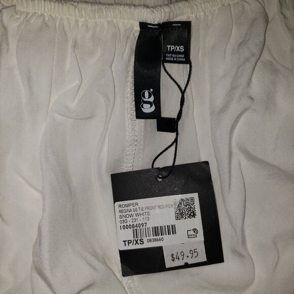 g Edition Regina Tie Front Romper Womens Size XS NEW - Picture 6 of 9